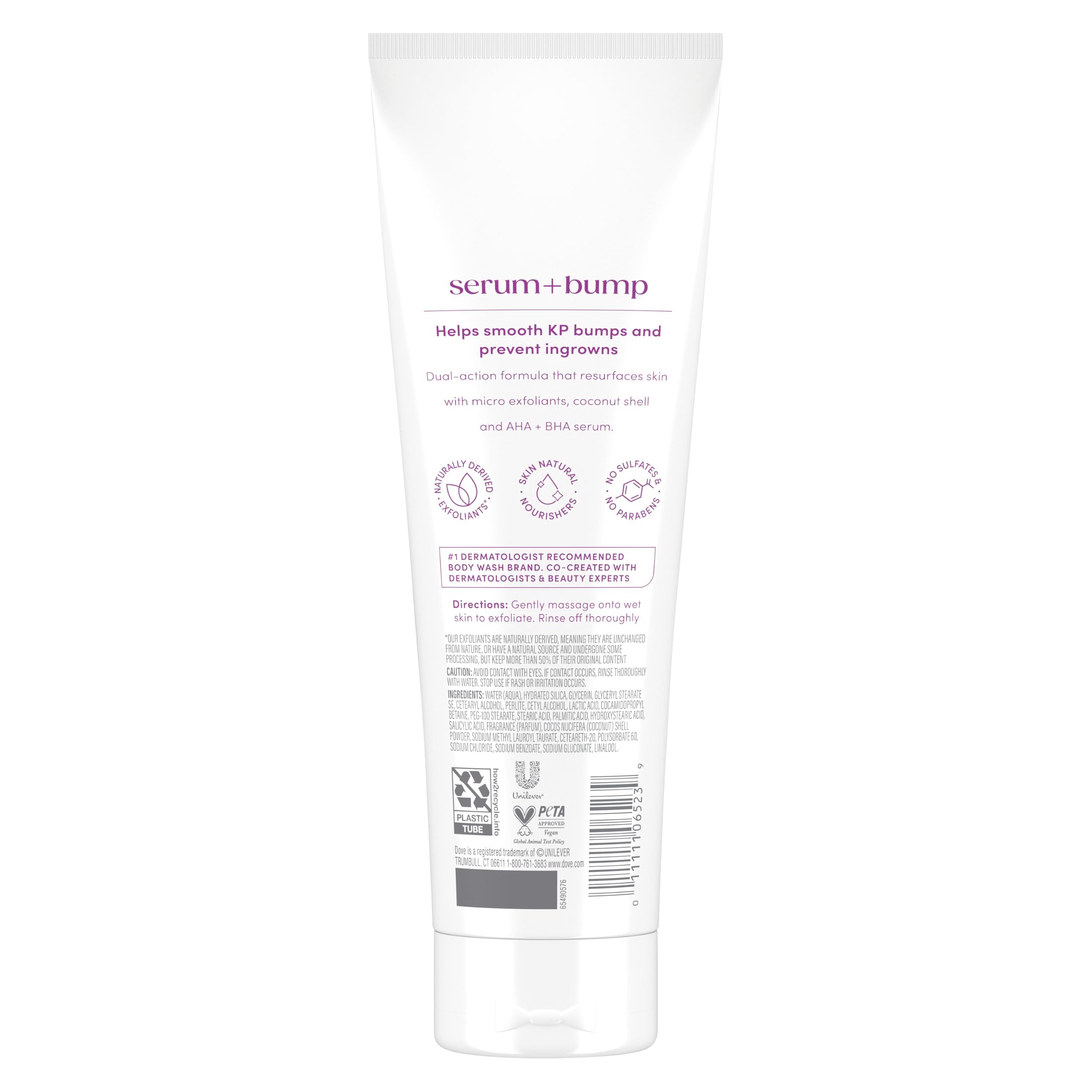 Dove KP Bump Body Scrub with 10% AHA & BHA For Rough Bumpy Skin, Violet Woods - Dove Official Product View 6
