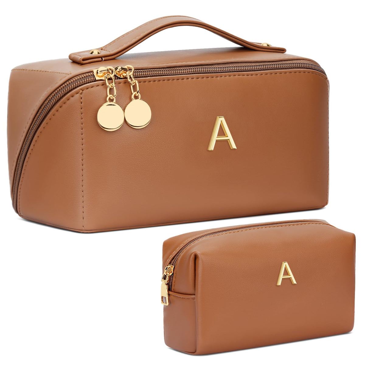 Initial Makeup Bag Personalized Gift for Women Teen Girls - CLOUDWINGS Official Imagery - 1