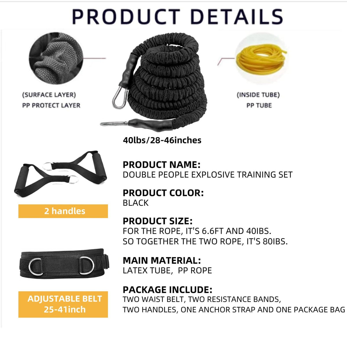 Resistance Speed Training Equipment Dual Running Bungee - OYINDIZ Official Imagery - 4