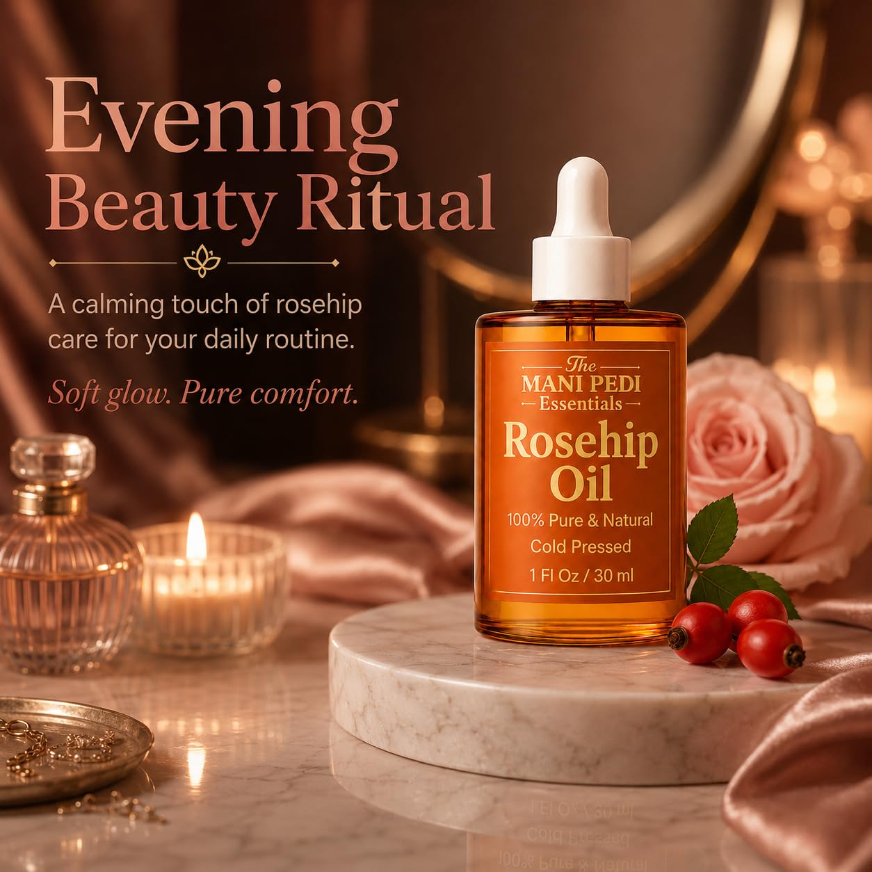 The Mani Pedi Essentials TMPE Rosehip Oil for Face. Pure, Natural, Cold - - The Mani Pedi Essentials Official Product View 9