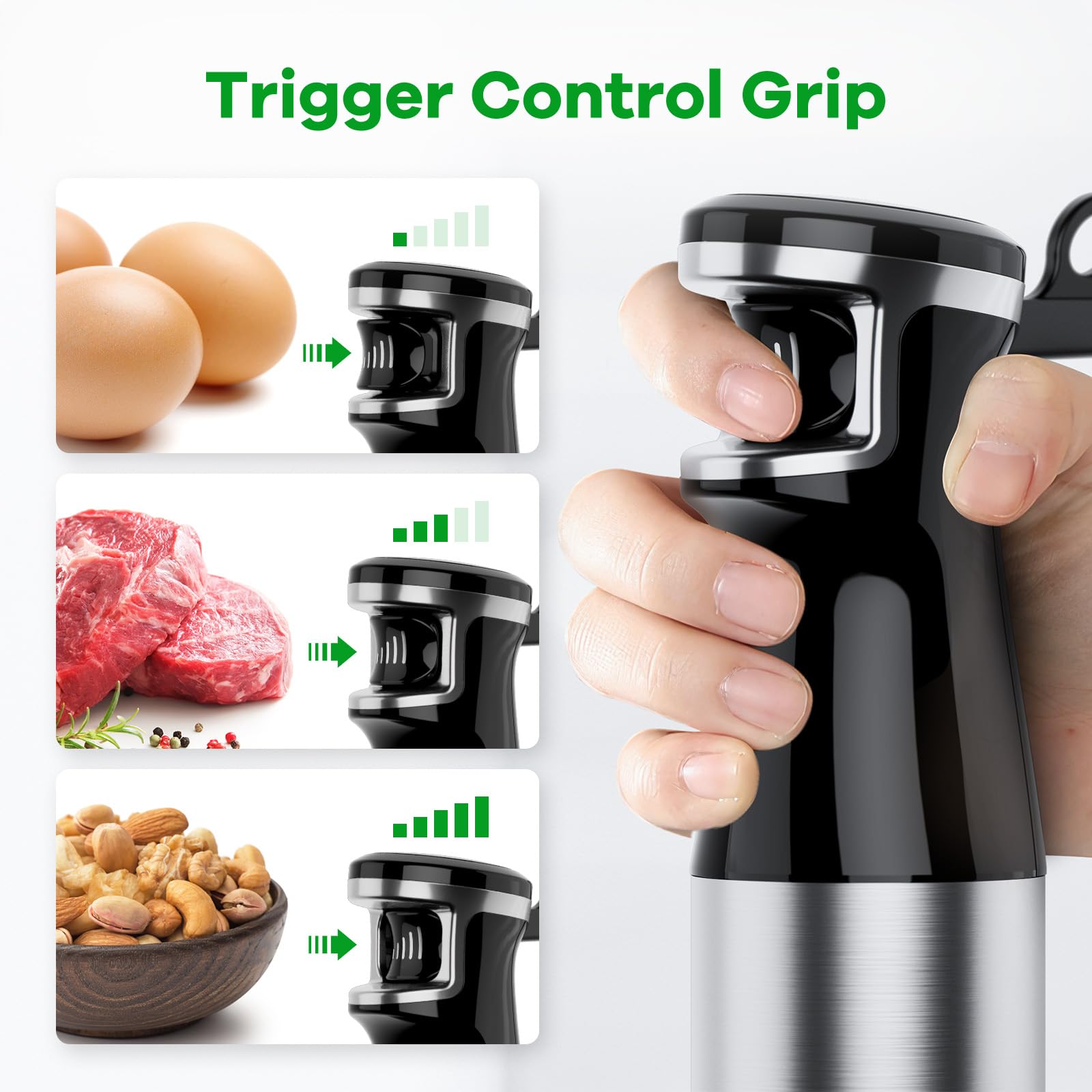 Turelar Immersion Blender Handheld Corded, 1100W 5 in 1 Hand Blen by turelar - Angle View 4