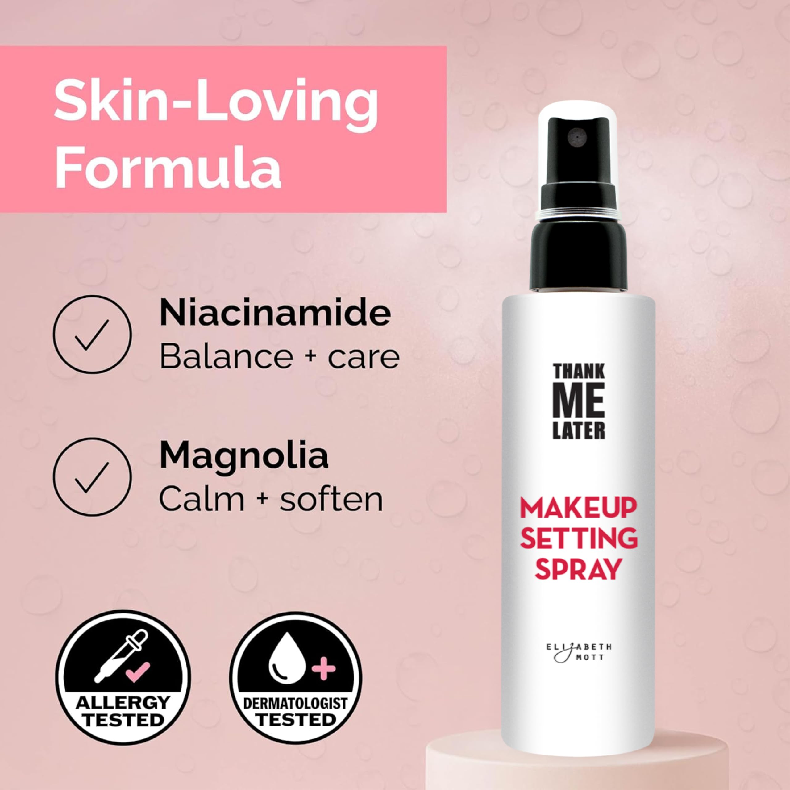 Elizabeth Mott Thank Me Later 3-in-1 Dewy Makeup Setting Spray, - Elizabeth Mott