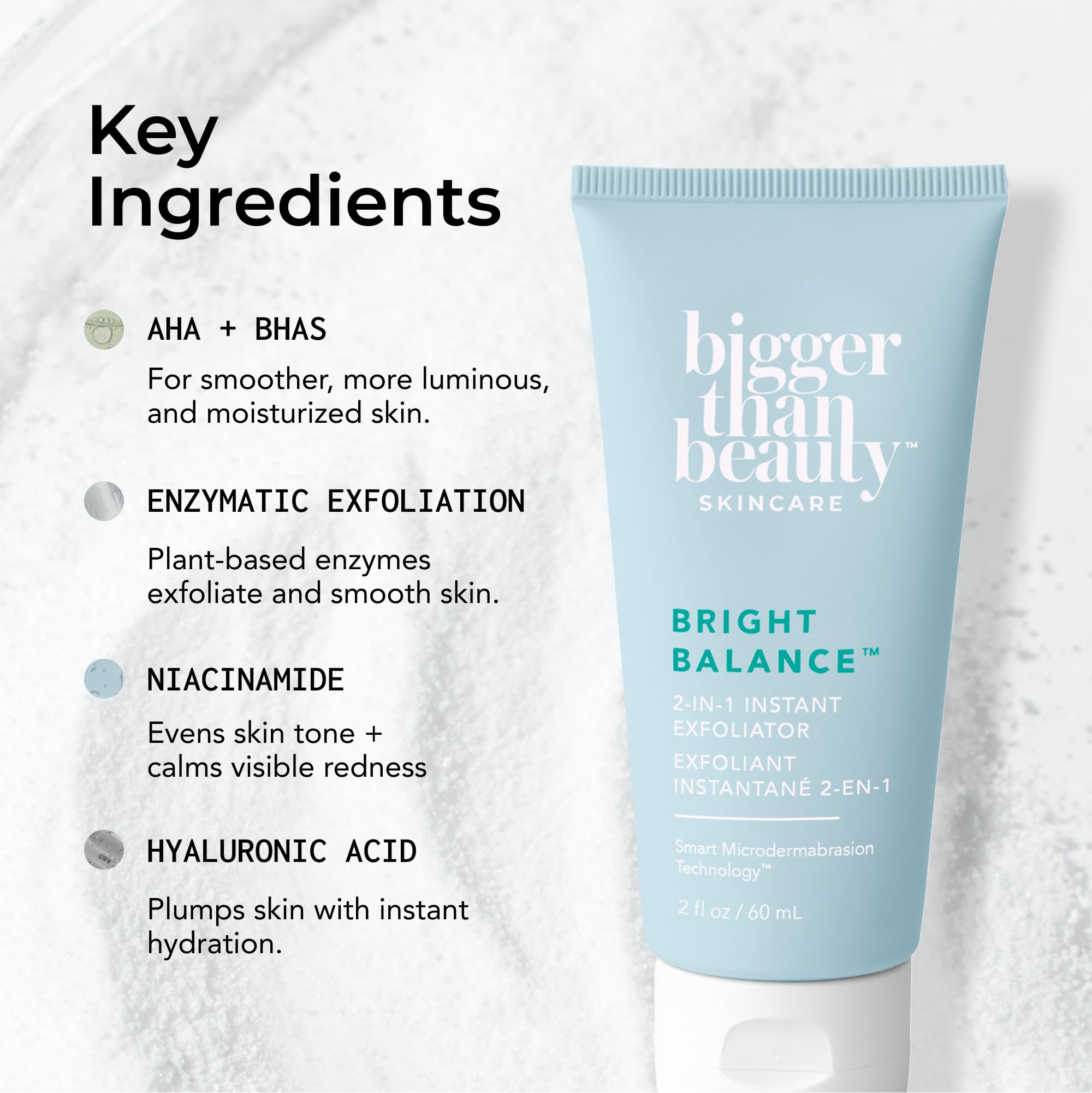 Bigger Than Beauty Bright Balance 2-in-1 Exfoliator, Vegan - Bigger Than Beauty Skincare