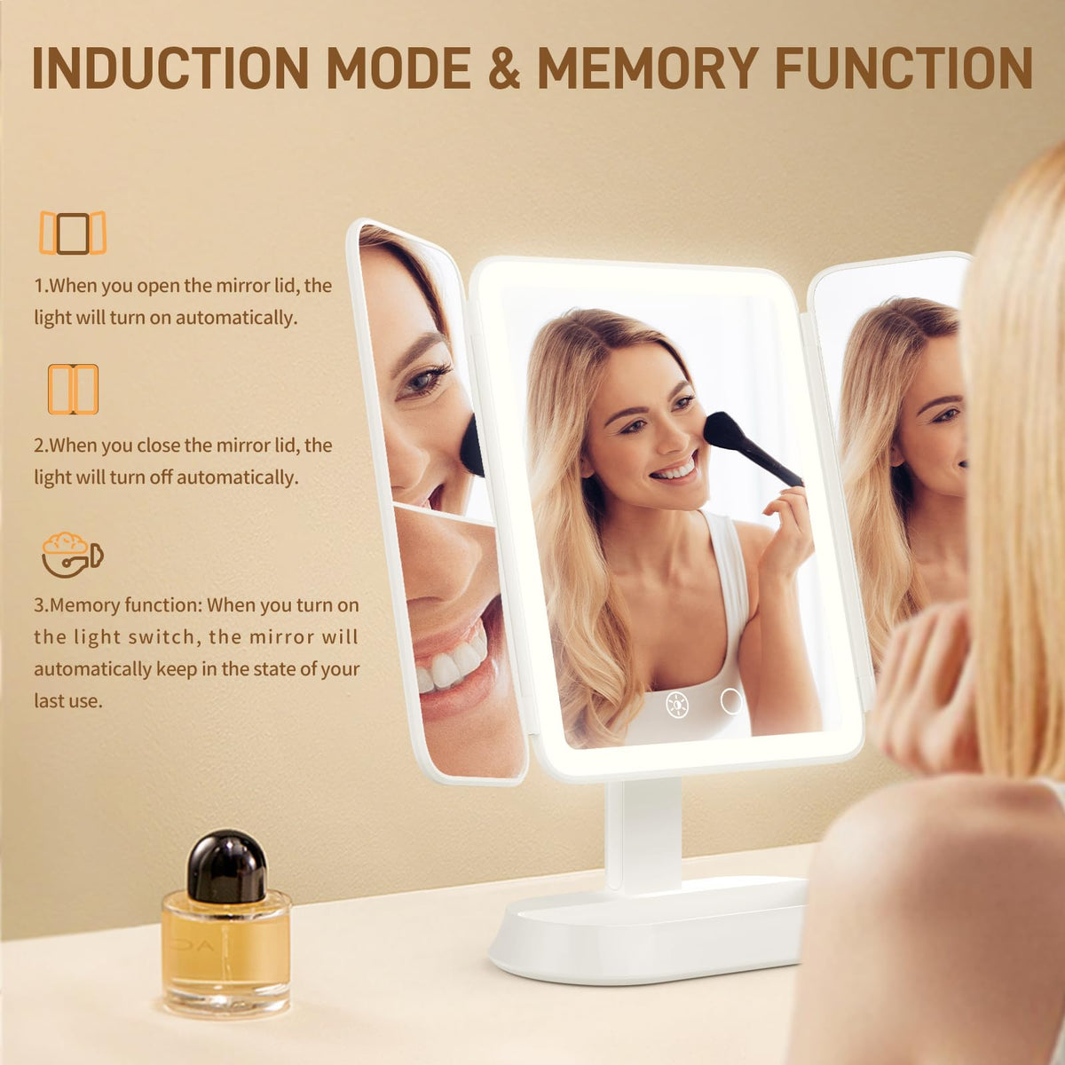 Makeup Mirror with Lights 1X 3X 5X Magnification Vanity - FRANO Official Imagery - 7