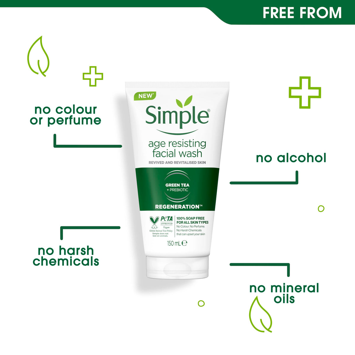 Simple Regeneration Age Resisting Facial Wash 150 ml - by            
		   Simple                 Format: Health and Beauty Official Product Imagery - 3