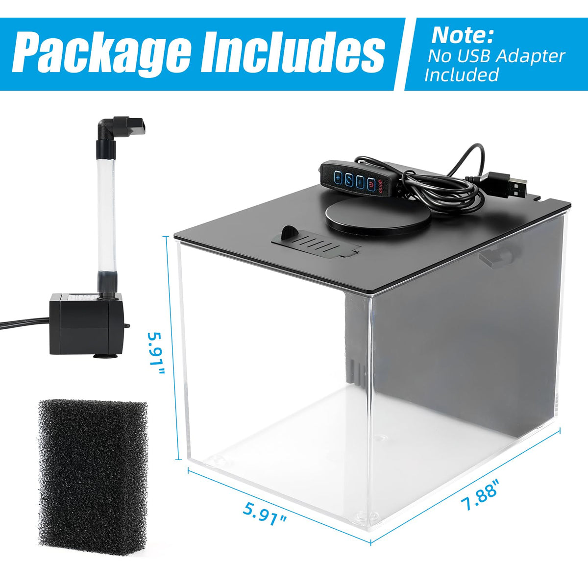 AQUANEAT Fish Tank 1 Gallon Betta Fish Tank Small Aquarium - AQUANEAT Official Imagery - 6