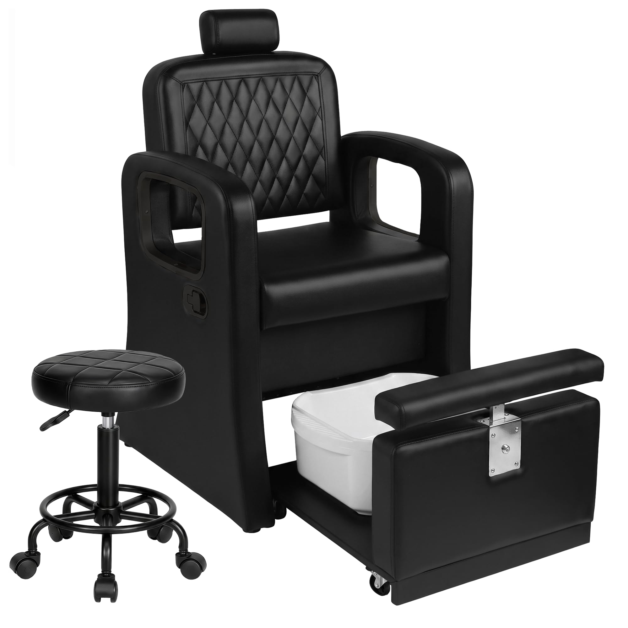 Hicomony Pedicure Chair for Nail Tech, Reclining Spa Chair Stool Included