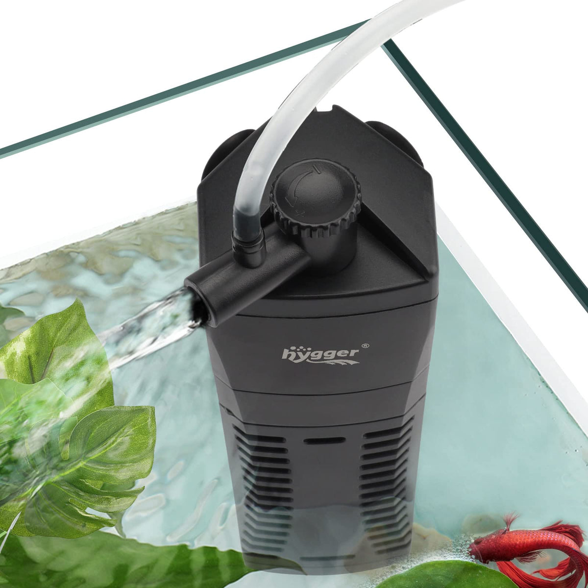 hygger Aquarium Internal Filter 170GPH Silent Power Filter - hygger Official Imagery - 1