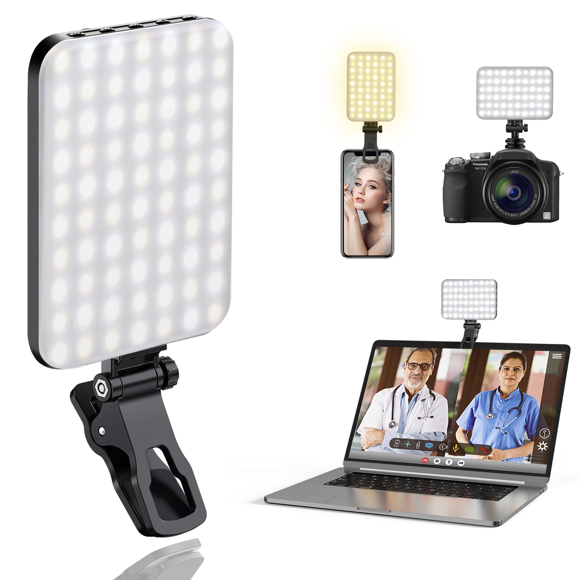 ALTSON 60 LED Portable Selfie Light Video Conference Lighting with Cli - View 1