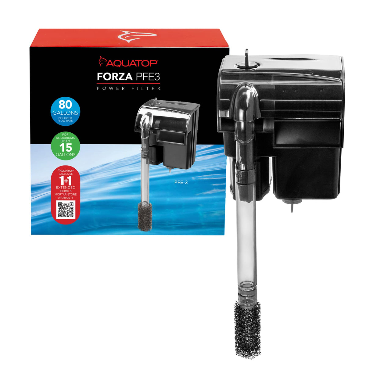 Aquatop Forza 80 GPH Power Filter for Aquariums 15 25 Gal - Aquatop Official Imagery - 1