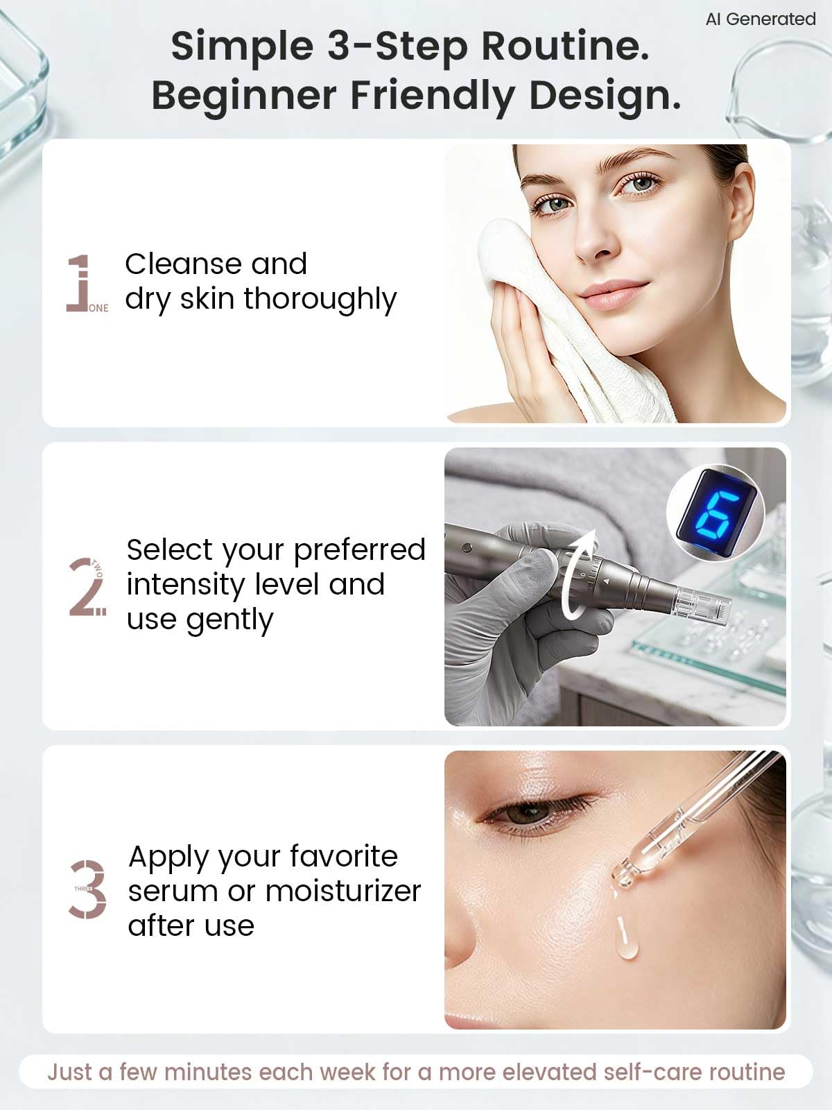 0 25mm Microneedling Pen for Face At Home Serum Applicator - Zowixel Official Imagery - 6