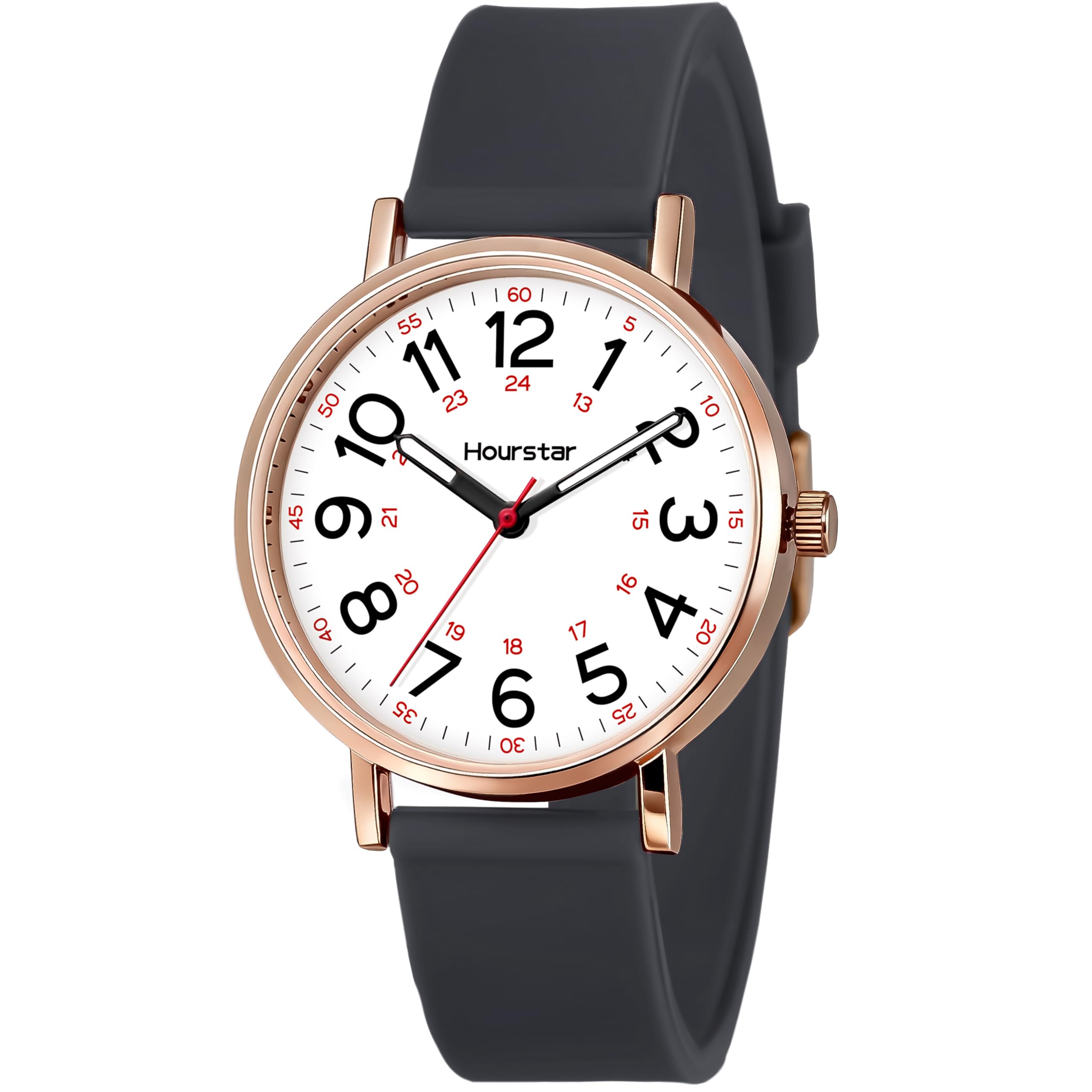 Hourstar Women's Analog Nurse Watch | Second Hand | Easy Read | Silico - View 10