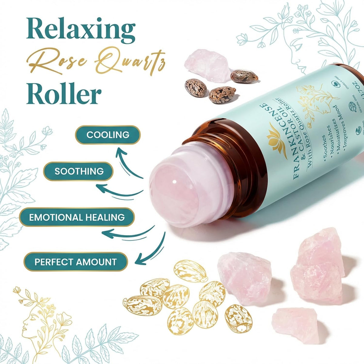 Frankincense and Castor Oil Organic Castor Oil Rose Quartz - Premium Selection Official Imagery - 3