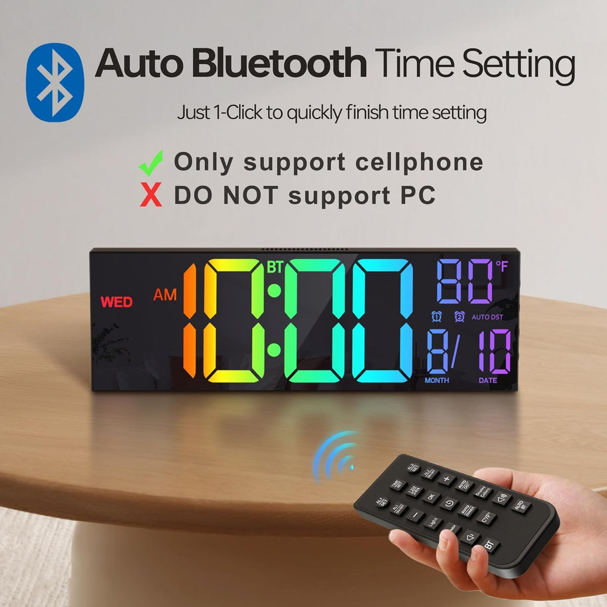 JALL 16 2 Large Digital Wall Clock with Bluetooth Sync for - JALL Official Imagery - 5