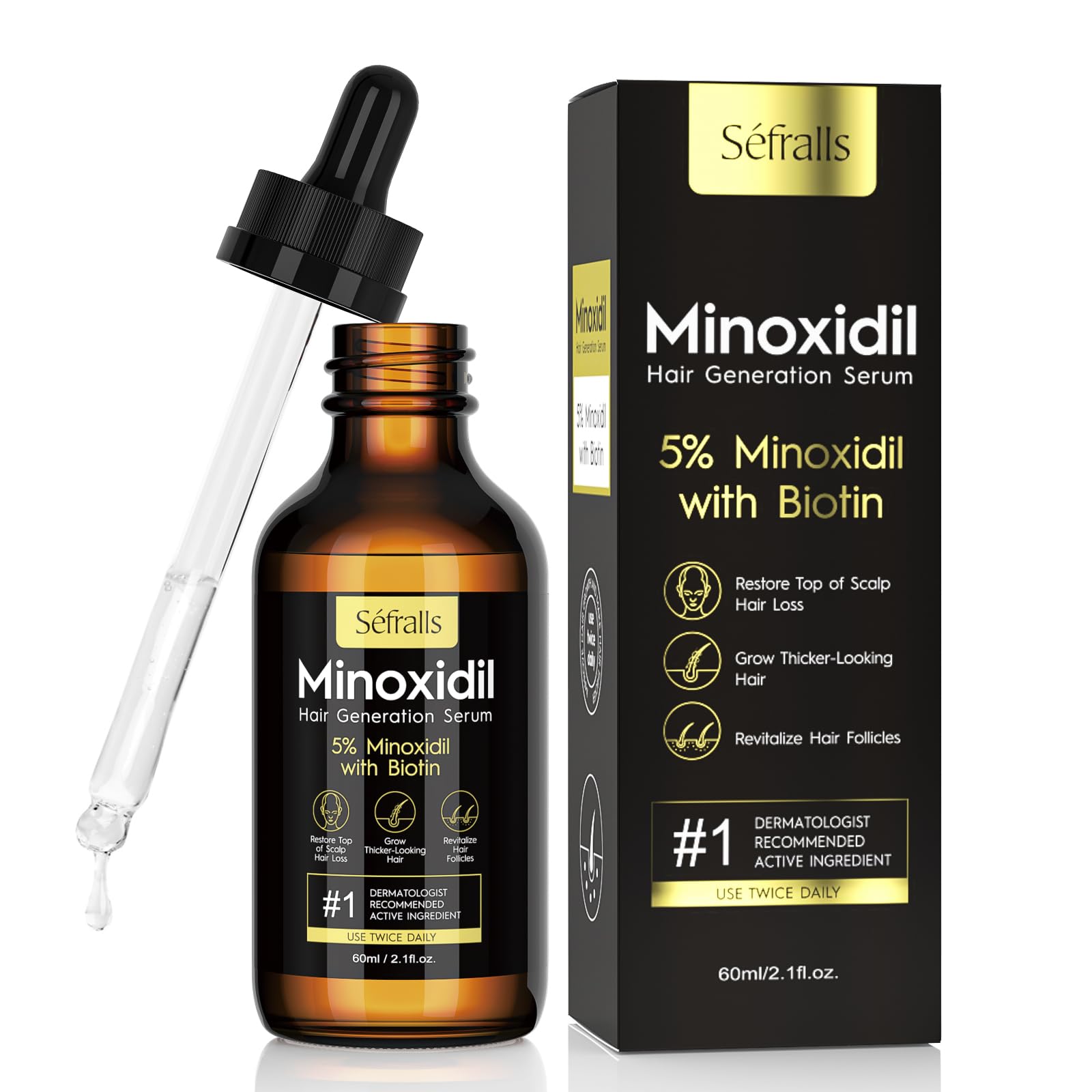 Sefralls 5% Minoxidil Hair Growth Oil - Extra Strength Growth Serum & Topical - Sefralls Official Product View 2
