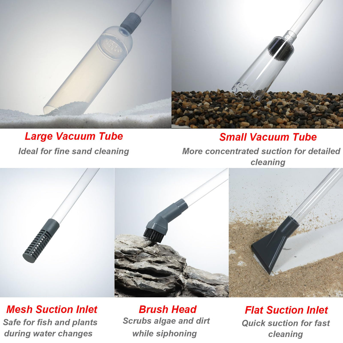 Aquarium Siphon Vacuum Kit with Turkey Baster Fish Net for - Woznusy Official Imagery - 4