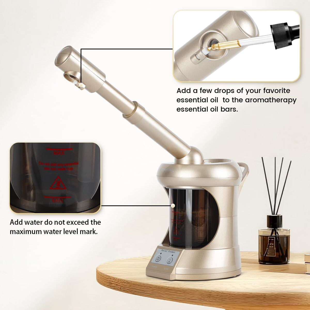 Professional Facial Steamer Portable Type high Water Mist - Chetunju Official Imagery - 6