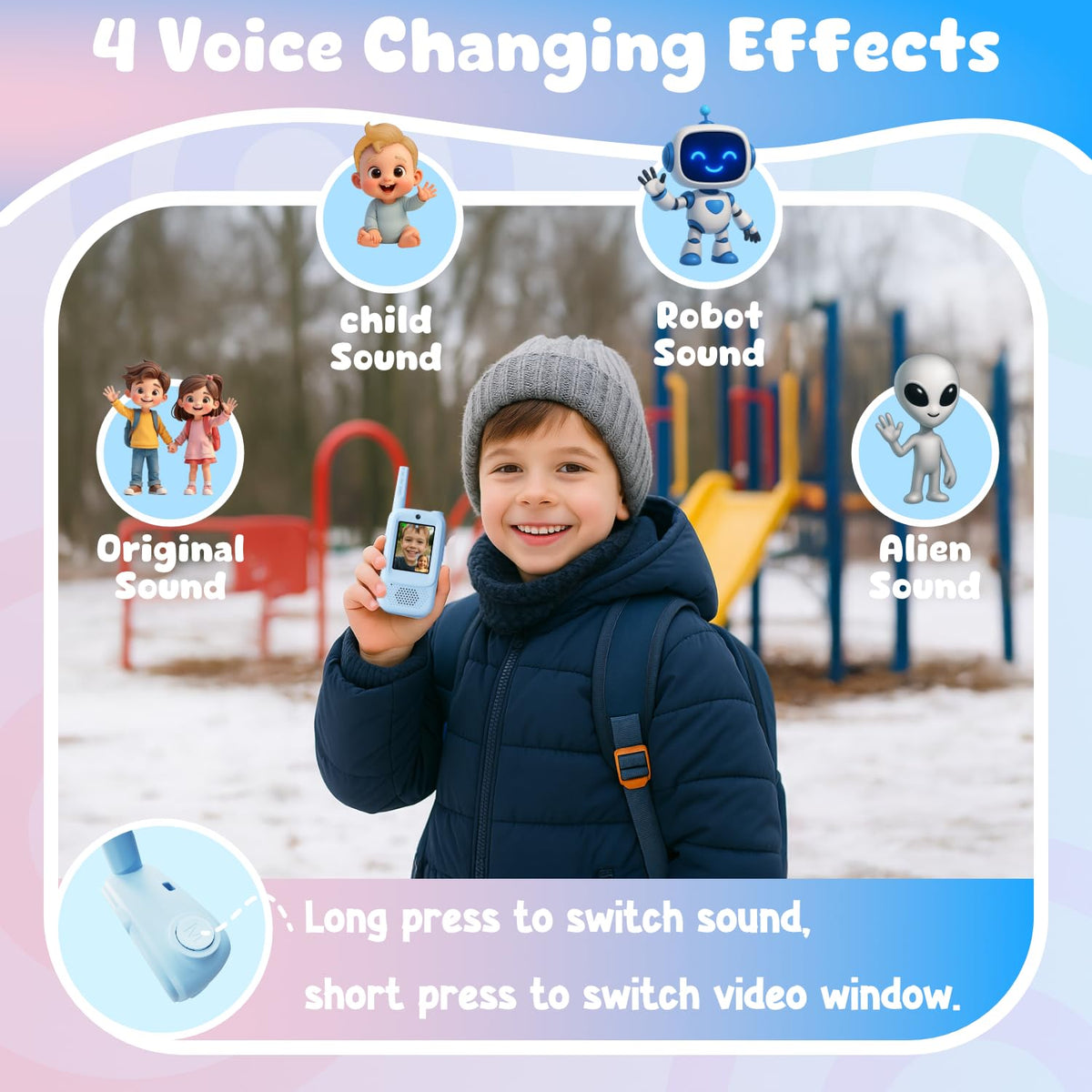 Video Walkie Talkies for Kids Handheld 2 Pack Rechargeable - ANBURI Official Imagery - 3