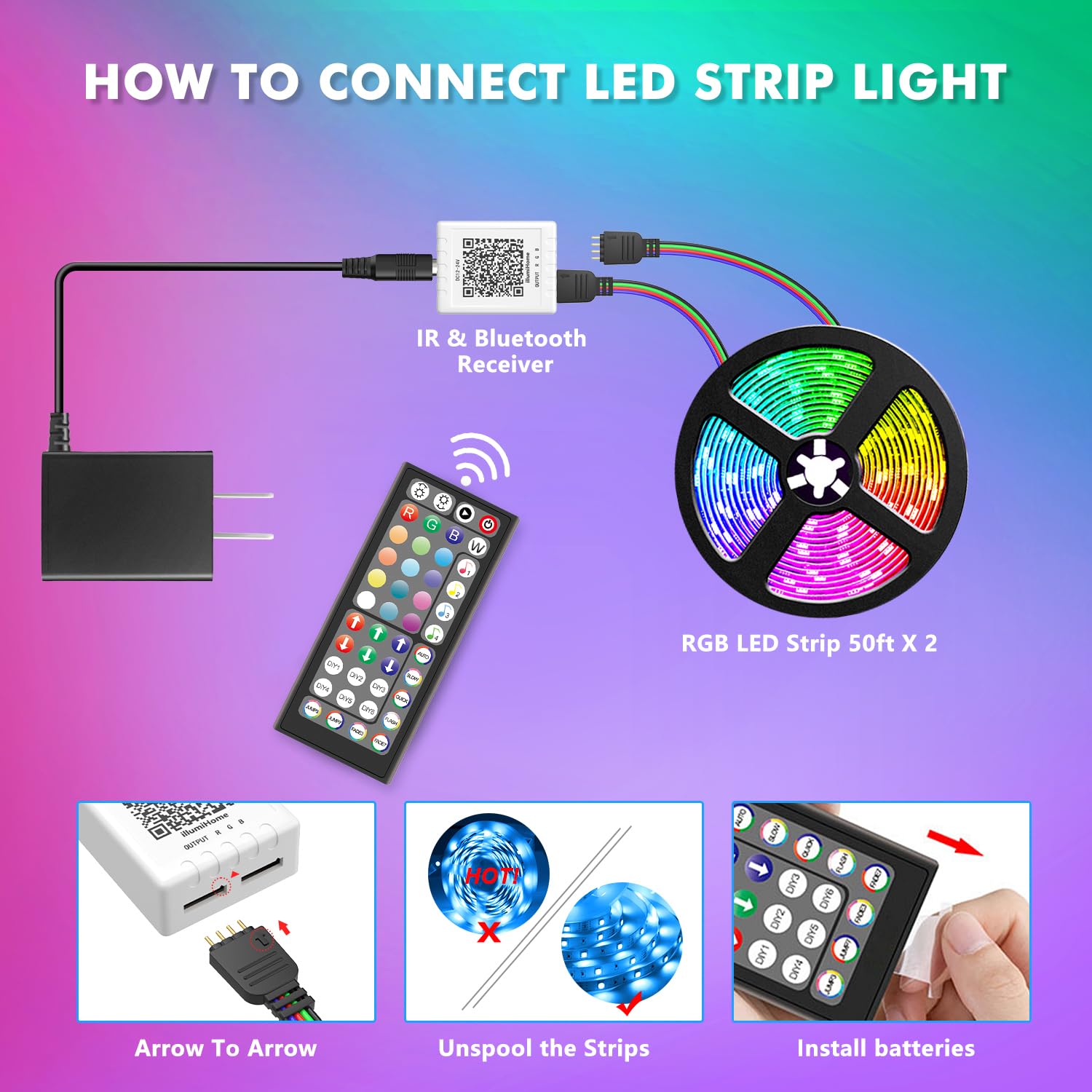 Nexillumi Led Lights for Bedroom 100ft Music Sync Color Changing - Nexillumi Official Product View 5