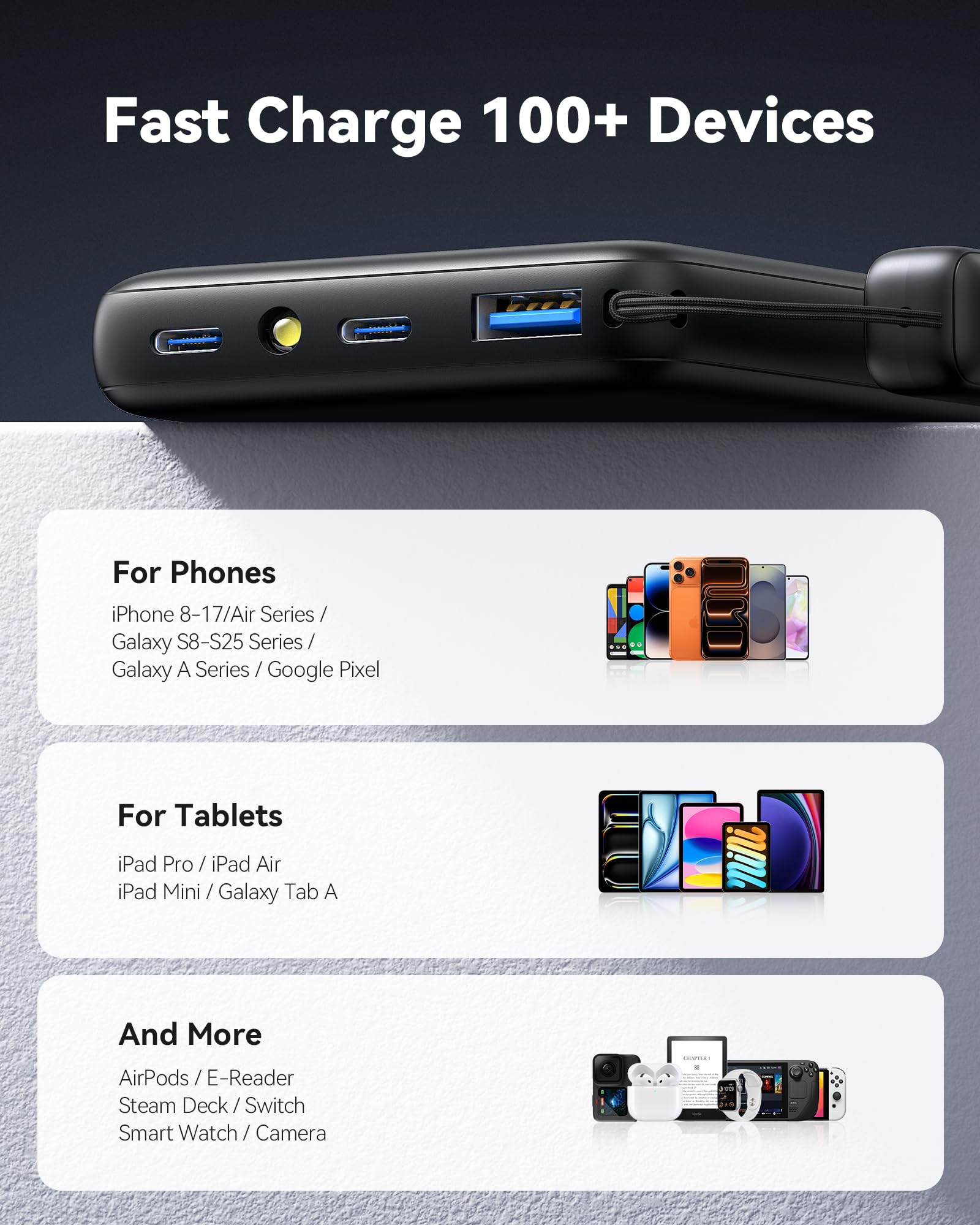 INIU 10000mAh 45W Fast Charging Portable Charger, Smaller Travel Power Bank - INIU Official Product View 6