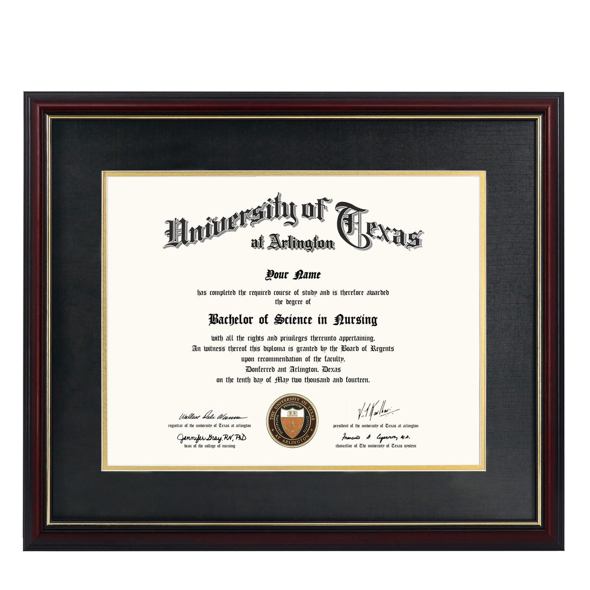 GraduationMall 11x14 Diploma Frame with Black over Gold Mat - GraduationMall Official Imagery - 1