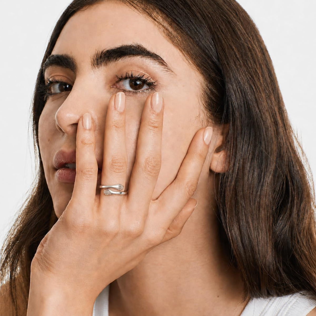 S925 Sterling Silver Hug Ring for Granddaughter Adjustable - Yuanyora Official Imagery - 8