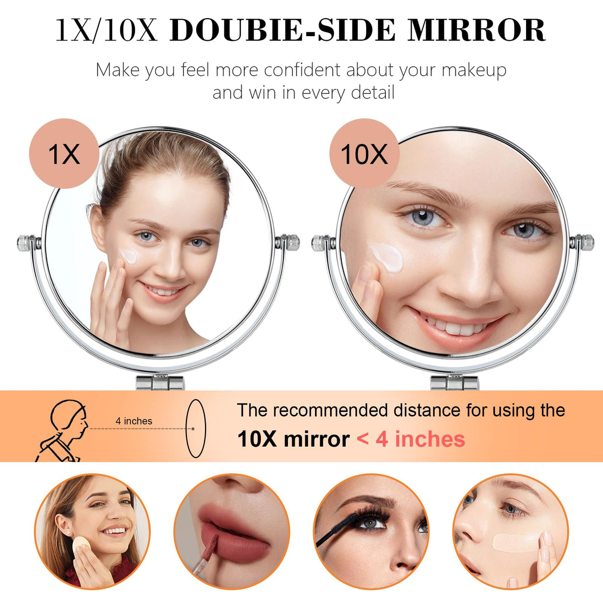 Travel Makeup Mirror 6 Portable Folding Vanity Mirror with - AumVum Official Imagery - 6