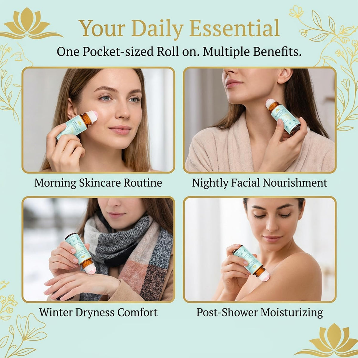 Frankincense and Castor Oil Roll On Rose Quartz Roller - Peehss Official Imagery - 7