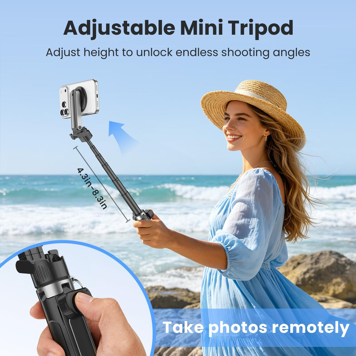Magnetic Selfie Stick Tripod for iPhone Android MagSafe - Linber Official Imagery - 8