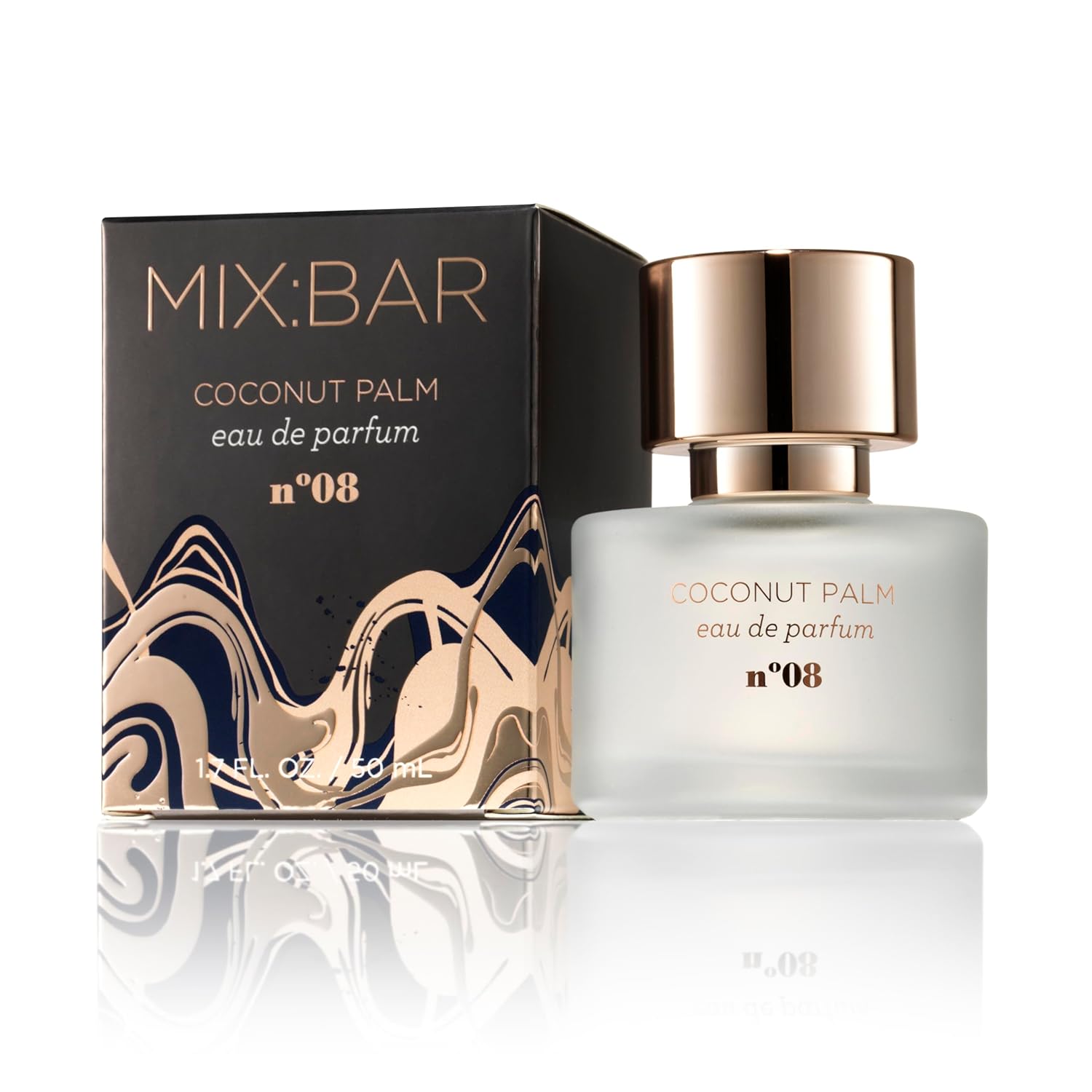 MIX:BAR Coconut Palm perfume for women in eau de parfum spray bottle, featuring tropical coconut scent with fresh, floral notes.