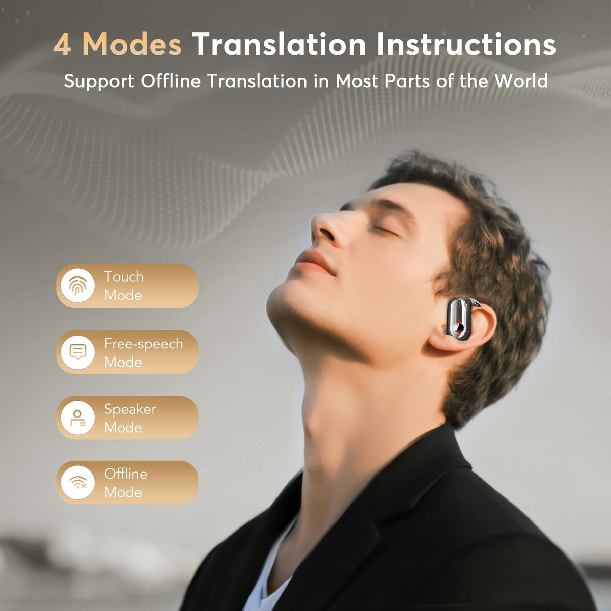 AI Translation Earbuds 198 Languages Sport Open Ear - Mokseev Official Imagery - 6