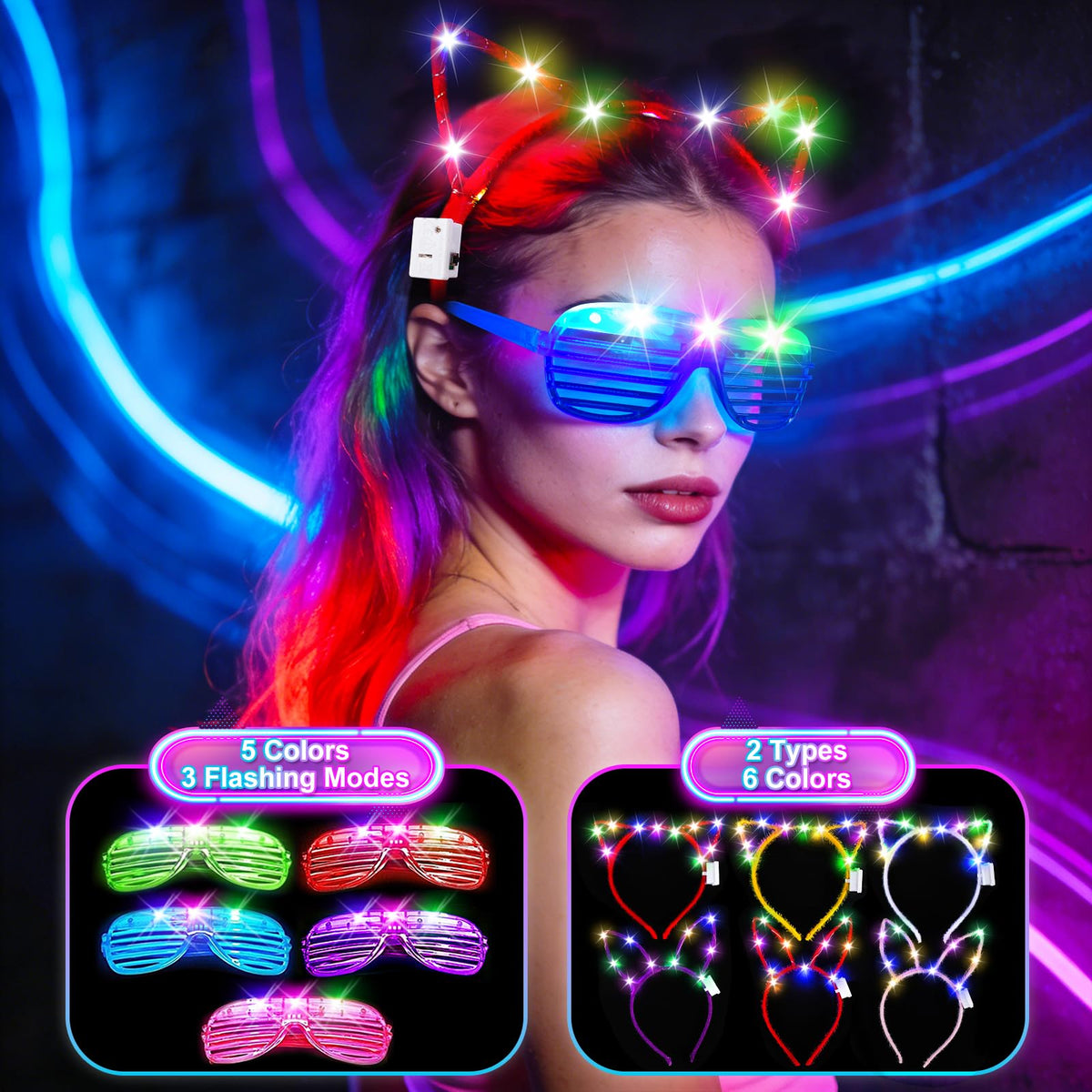 SHQDD 154PCS Glow in the Dark Party Supplies Neon Party - SHQDD Official Imagery - 5