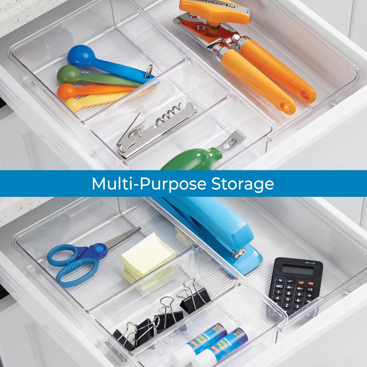 iDesign Linus BPA-Free Plastic Divided Expandable Drawer Organizer Tra - View 5