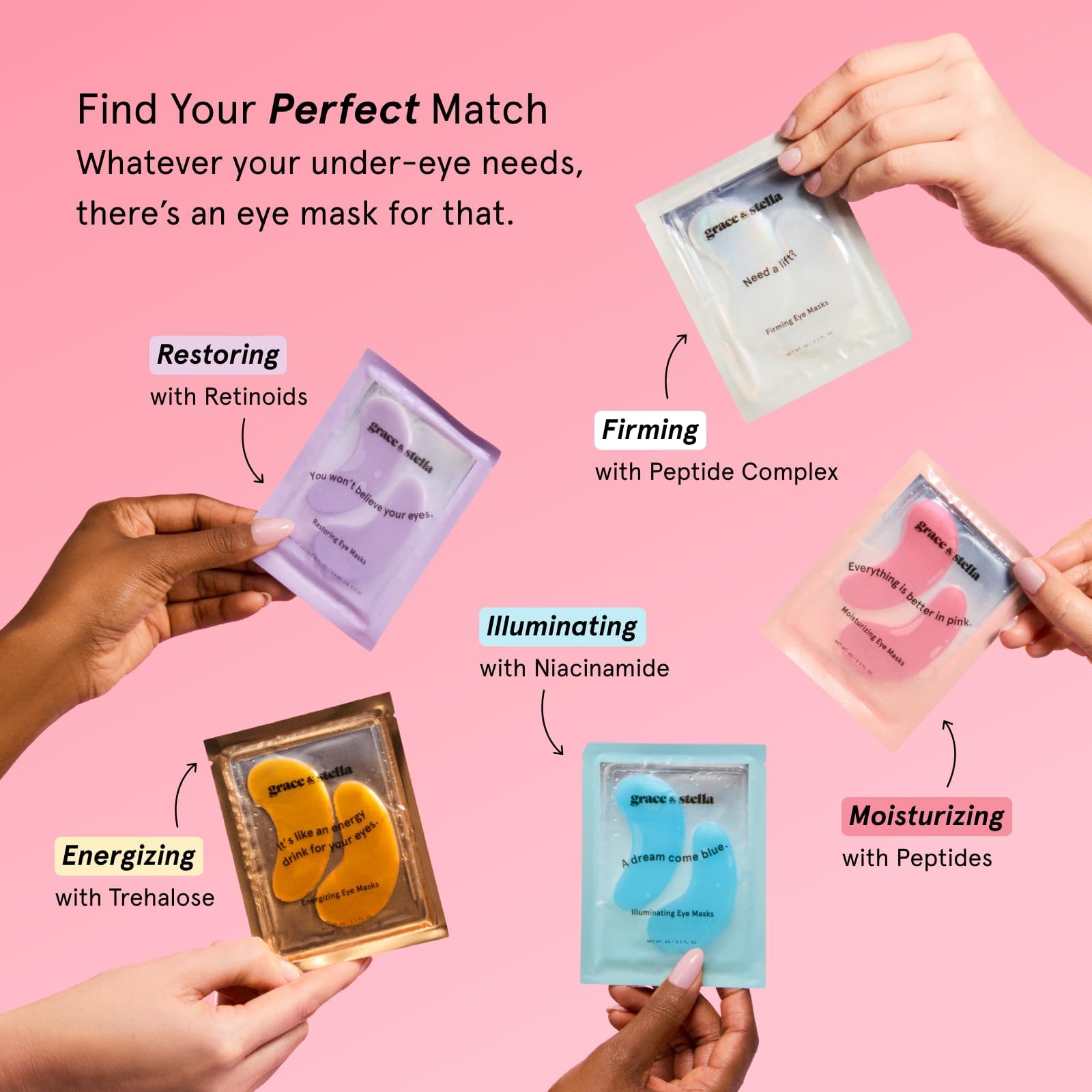 grace stella Peptide Under Eye Patches For Puffy Eyes - grace & stella Official Imagery - 7