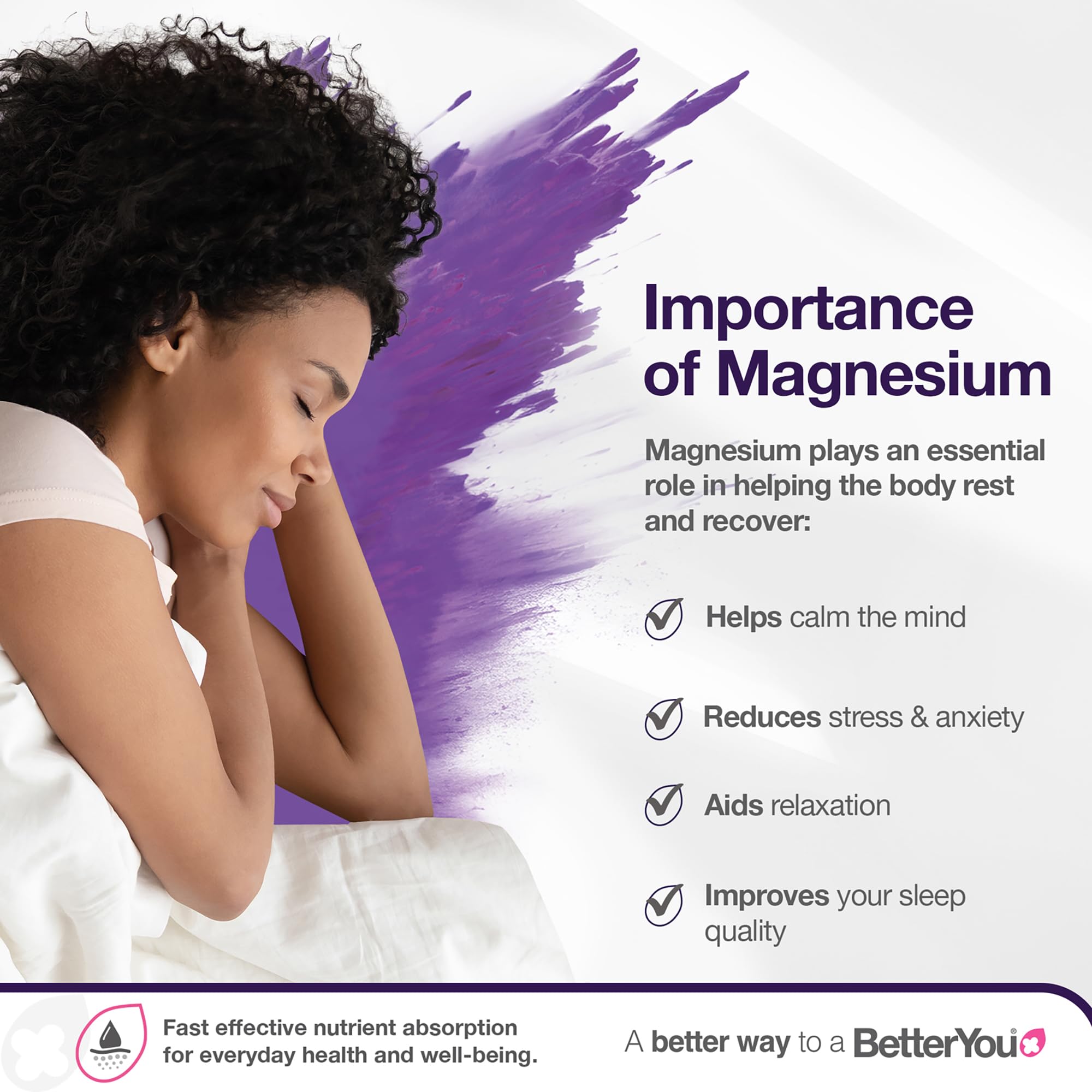 BetterYou Magnesium Sleep Body Lotion with lavender and chamomile, relaxing moisturizer for sore muscles, 6.08 oz.