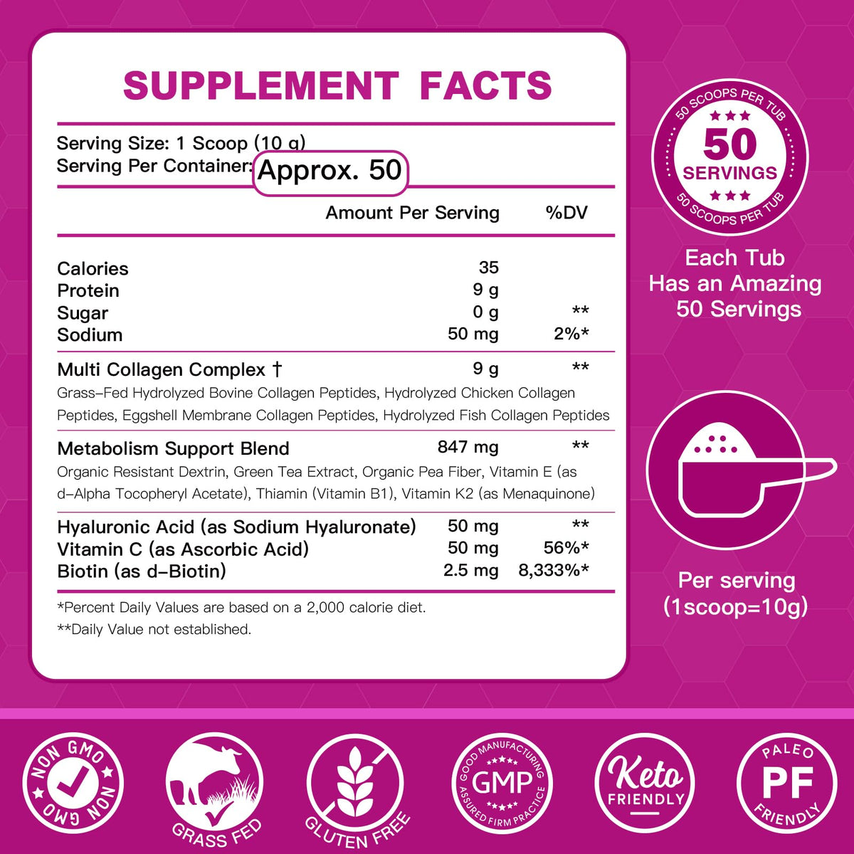 ZEBORA Multi Collagen Peptides Powder for Women 50 Servings - ZEBORA Official Imagery - 3