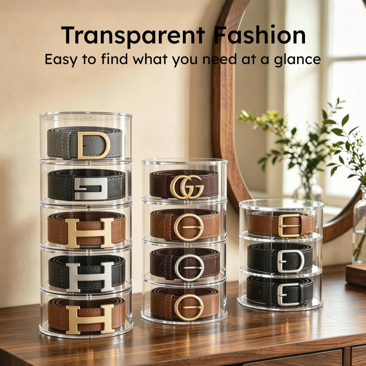 FEMELI Acrylic Belt Storage Organizers For Closet 5 Layer - FEMELI Official Imagery - 4