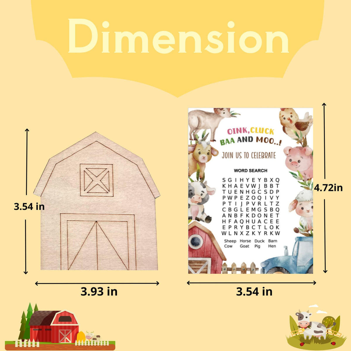 24PCS Farm Animals Party Favors - GEECOZYLIFE Official Imagery - 4