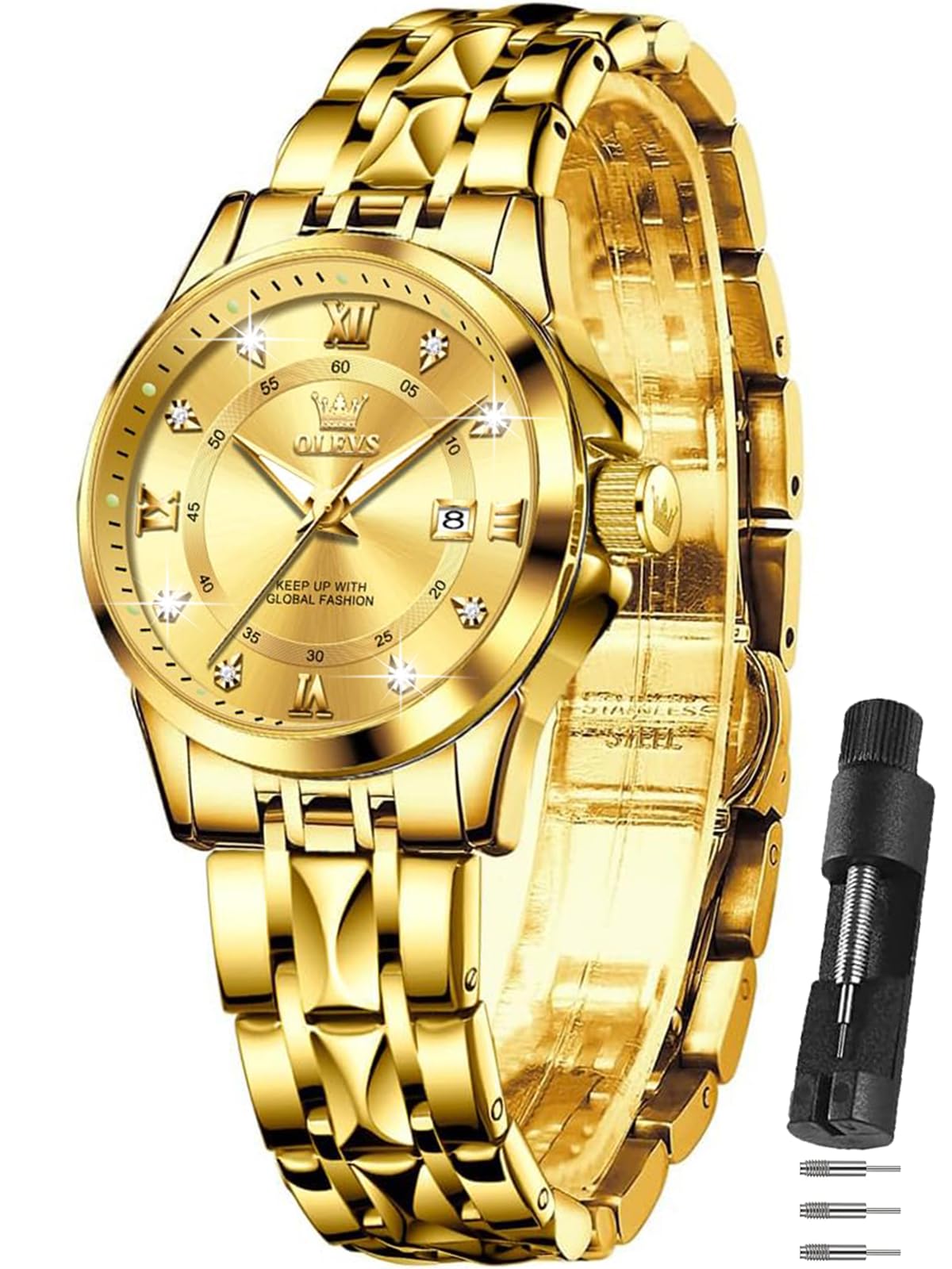OLEVS Watches for Women Dress 30M Waterproof Long Band for Medium Wris - View 8