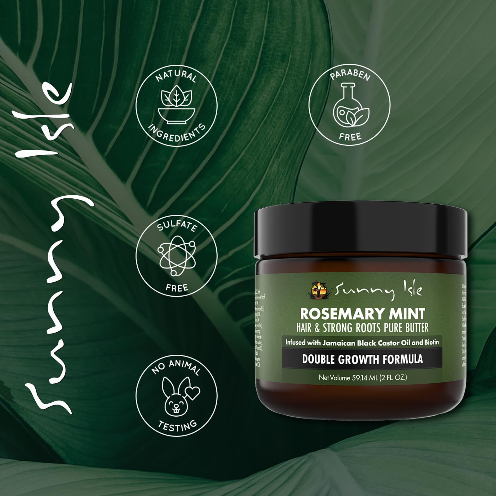 Sunny Isle Rosemary Mint Hair & Strong Roots Pure Butter - Sunny Isle Official Product View 8