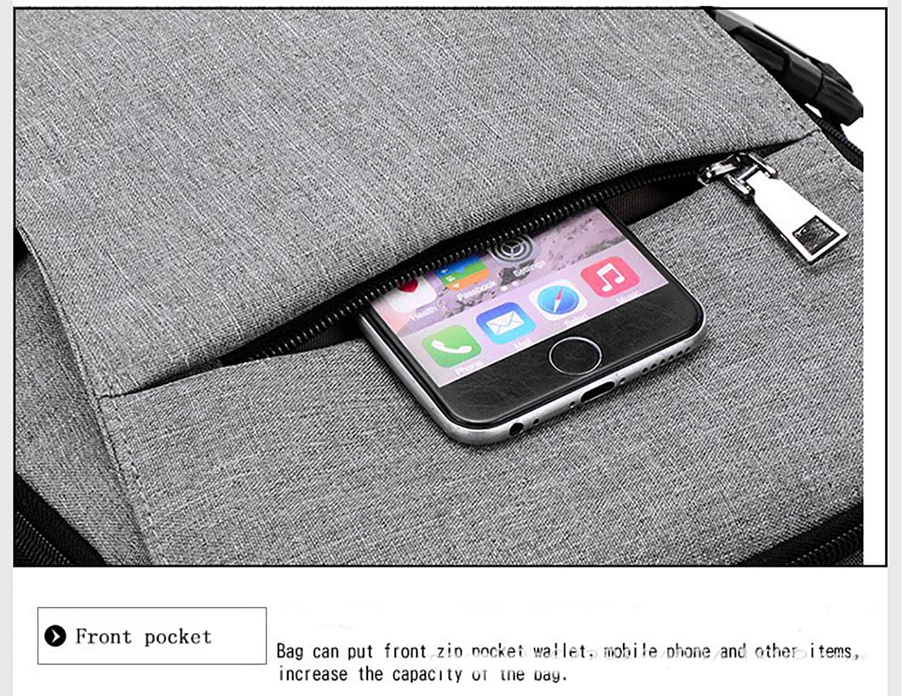 JohnMojie multifunctional USB charging backpack with computer compartment and leisure design, suitable for business and everyday use.
