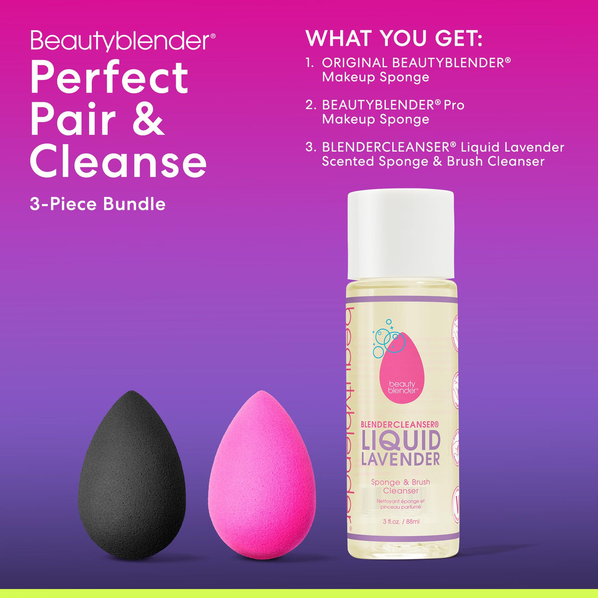Beautyblender Original Pink Pro Black Duo Blendercleanser - beautyblender Official Imagery - 4