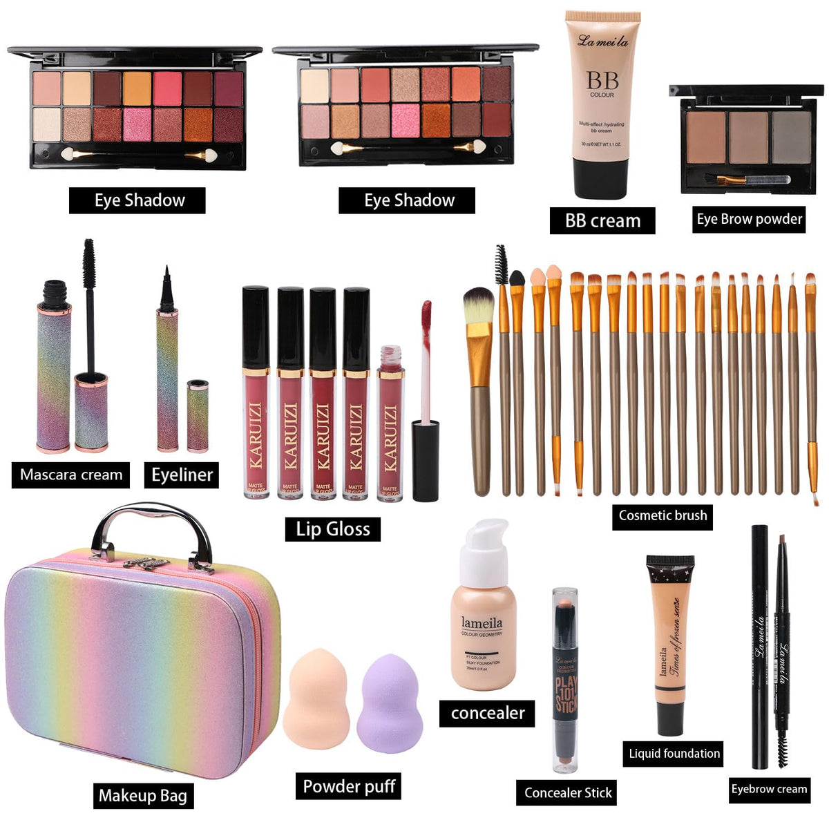 Makeup Set for Girls Rainbow Makeup Kit Beauty Boxes with - MTDXILTAI Official Imagery - 3