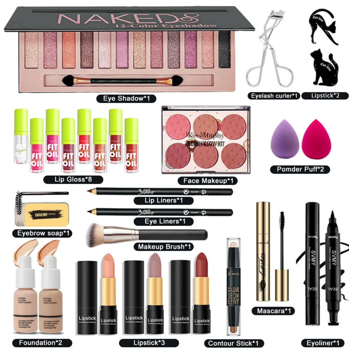 28 Pcs All in One Full Makeup Kit for Women Makeup Set for - RevoNext Official Imagery - 3