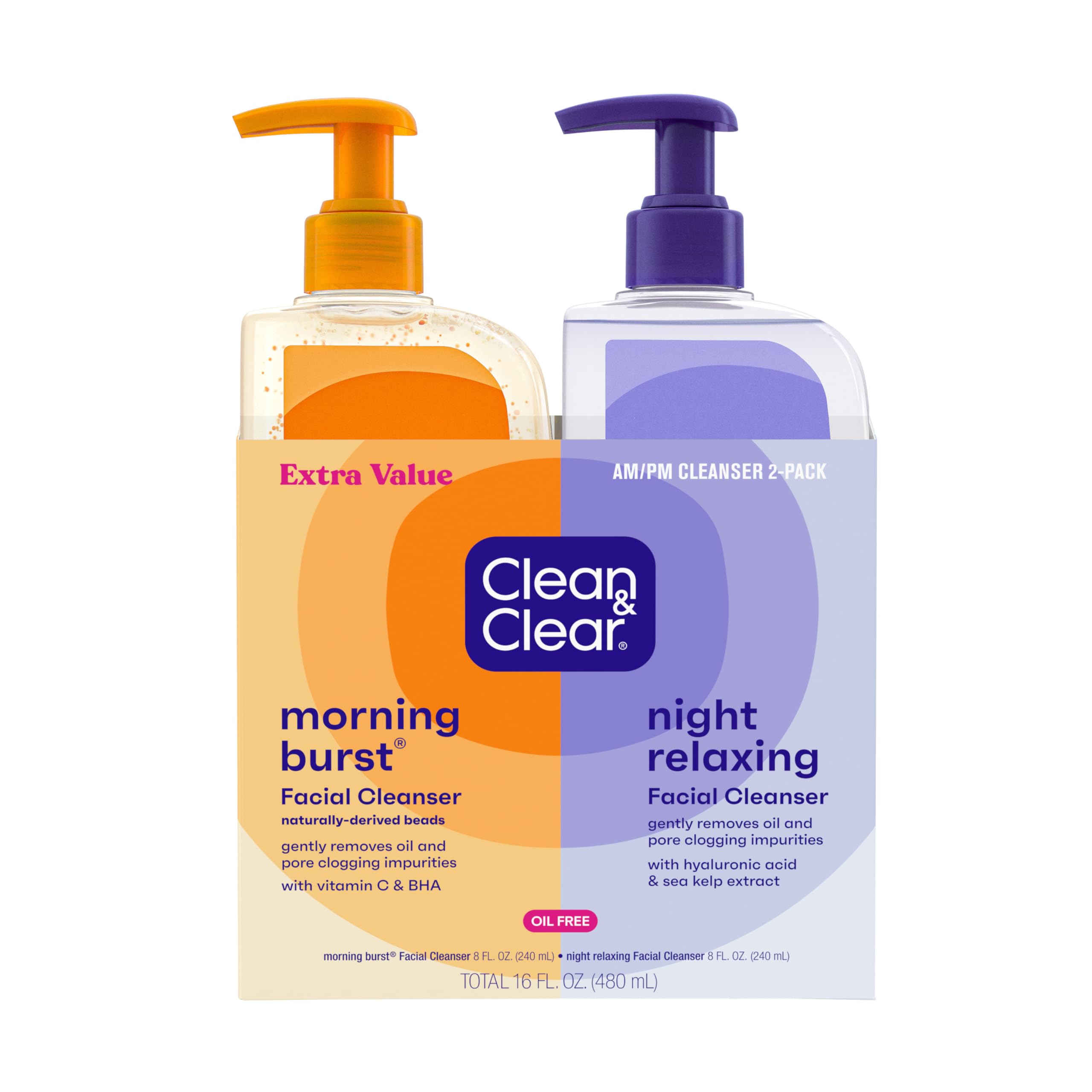 Clean & Clear 2-Pack Oil-Free Facial Cleansers with Citrus - Product Imagery