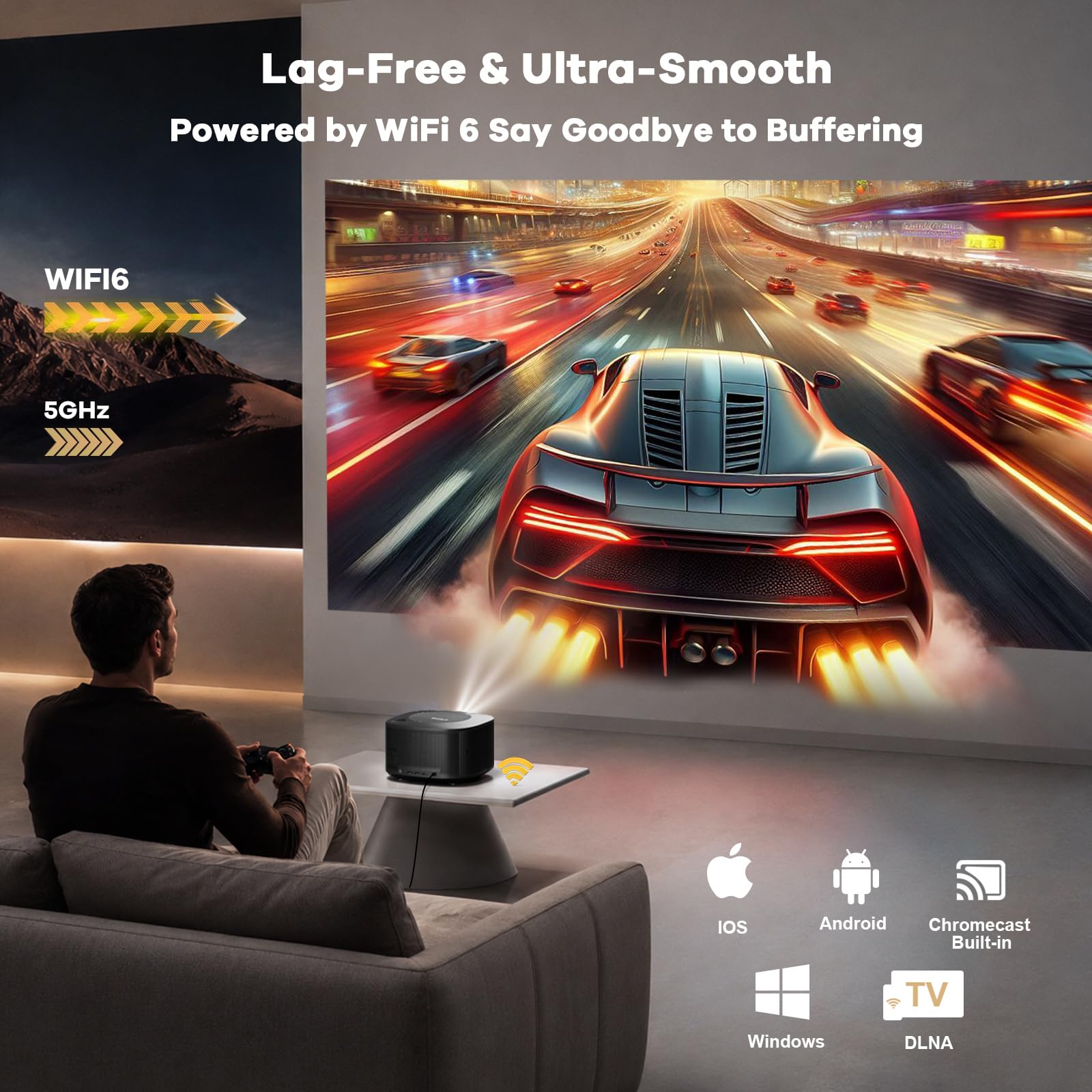 ONOAYO Outdoor-Projector-4K with 60W Dolby Audio and Official Lic by ONOAYO - Angle View 7