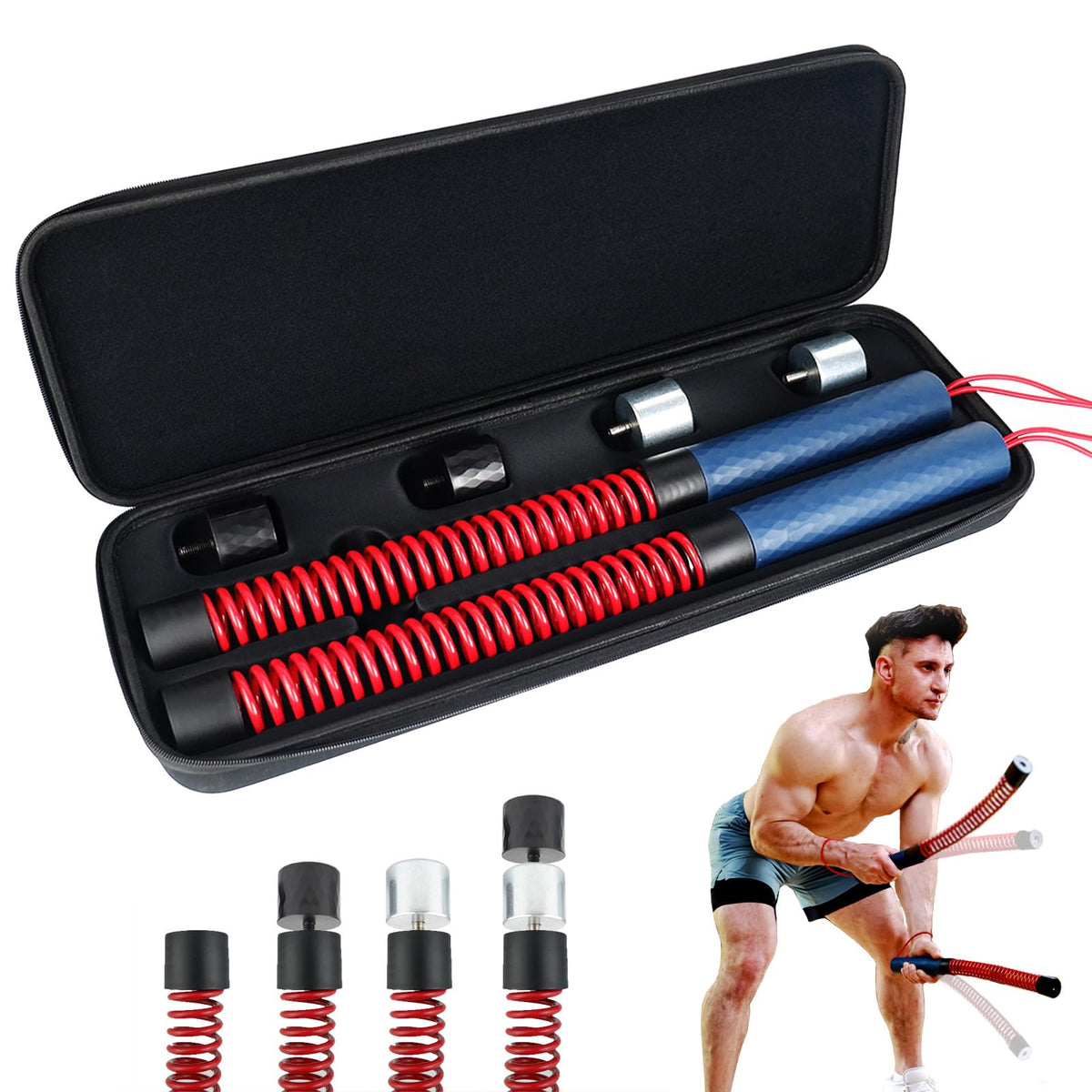 Upgraded Ropeless Battle Ropes for Home Gym Four Adjustable - KINEOZ Official Imagery - 2