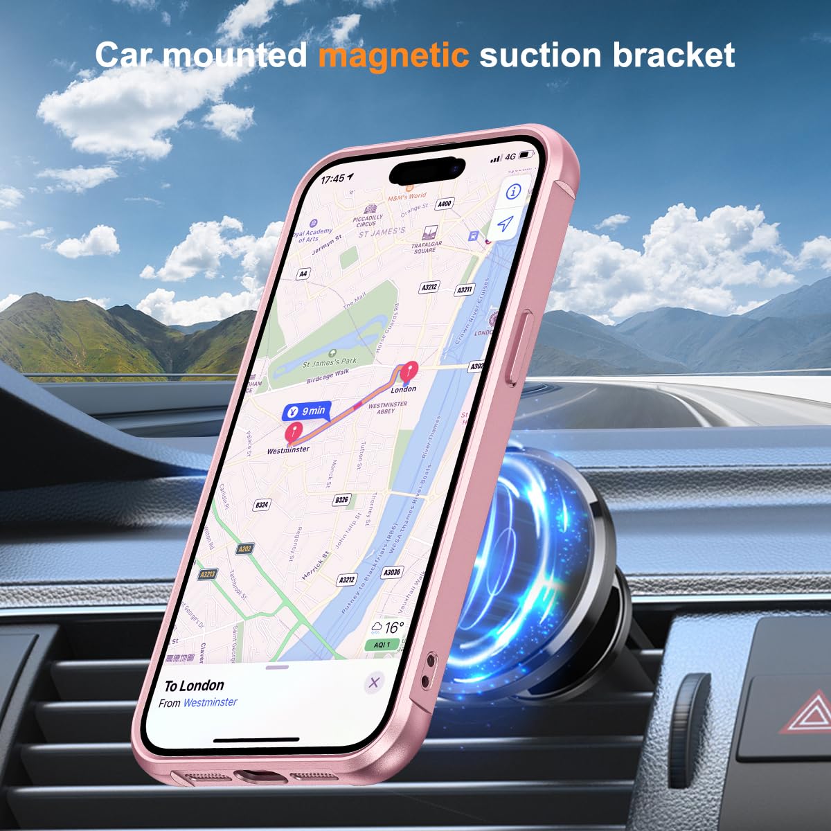 SKYLMW Compatible with iPhone 13 14 Case with Stand Rose - SKYLMW Official Imagery - 5