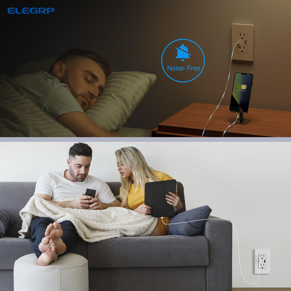 ELEGRP USB Charger Wall Outlet Type A C USB Ports 15 Amp - ELEGRP Official Imagery - 8