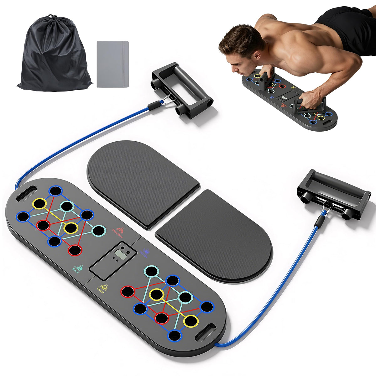 Push Up Board Fitness Portable Dismountable 17 in 1 Push Up - welsteepse Official Imagery - 7